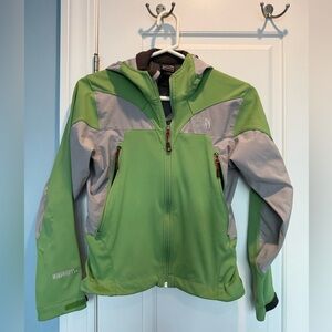 The North Face Summit Series Vibrant Green and Gray Windstopper Jacket